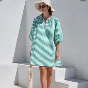 AYR Portofinito Dress in Green and White Stripe - Size Small